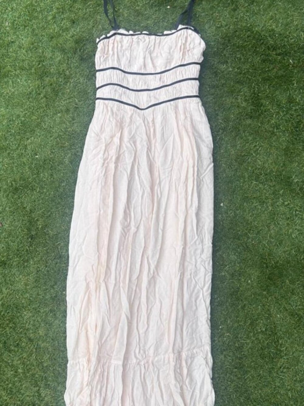 H&M Women's Cream and White Dress